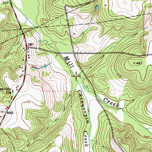 Topographic Map of Chinquapin Creek, TX