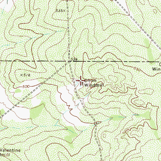Topographic Map of Chivo Windmill, TX