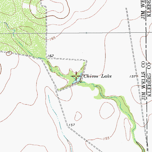 Topographic Map of Chivos Lake, TX