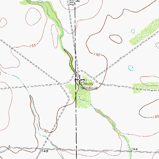 Topographic Map of Chivos Windmill, TX