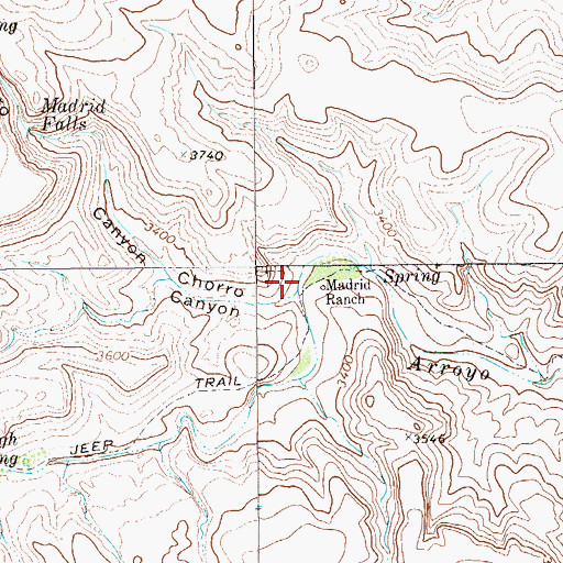 Topographic Map of Chorro Canyon, TX