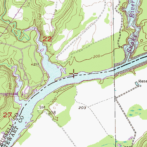 Topographic Map of Mays Landing (historical), AL