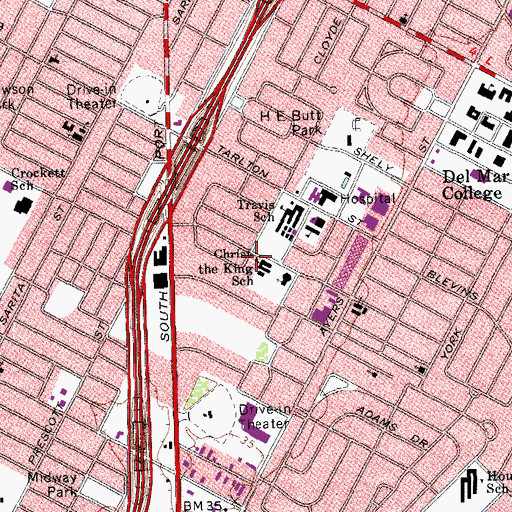 Topographic Map of Christ the King Elementary School, TX