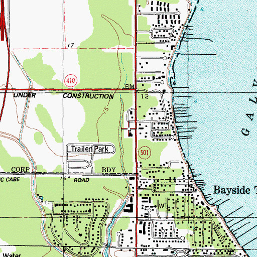 Topographic Map of Christ Church, TX