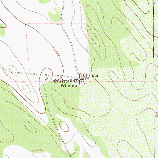 Topographic Map of Christalinas Windmill, TX