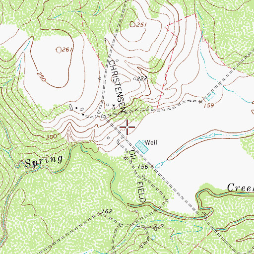 Topographic Map of Christensen Oil Field, TX