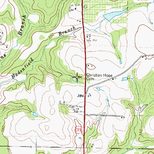 Topographic Map of Christian Hope Cemetery, TX