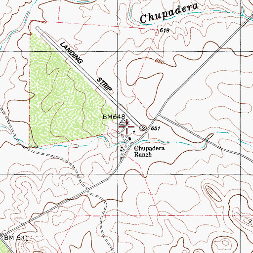 Topographic Map of Chupadera Ranch, TX