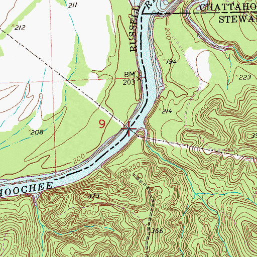Topographic Map of McMillans Landing (historical), AL