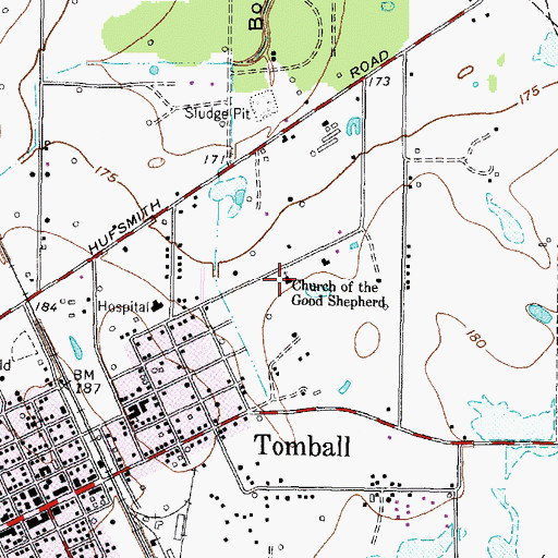 Topographic Map of Church of the Good Shepherd, TX