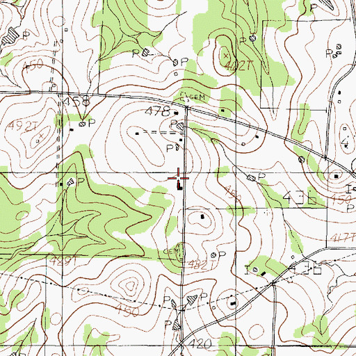 Topographic Map of Church Hill School, TX