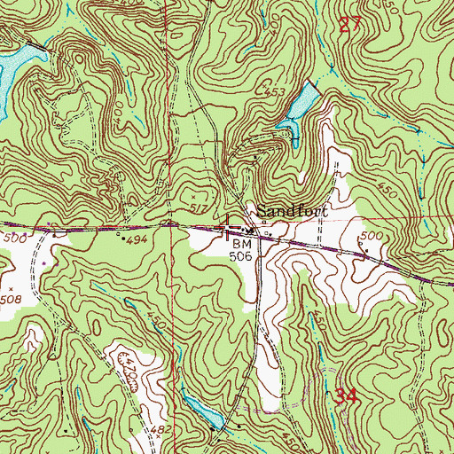 Topographic Map of Ministries of Faith Church, AL