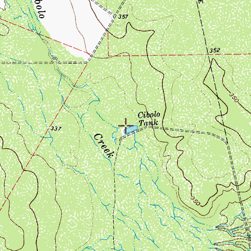 Topographic Map of Cibolo Tank, TX