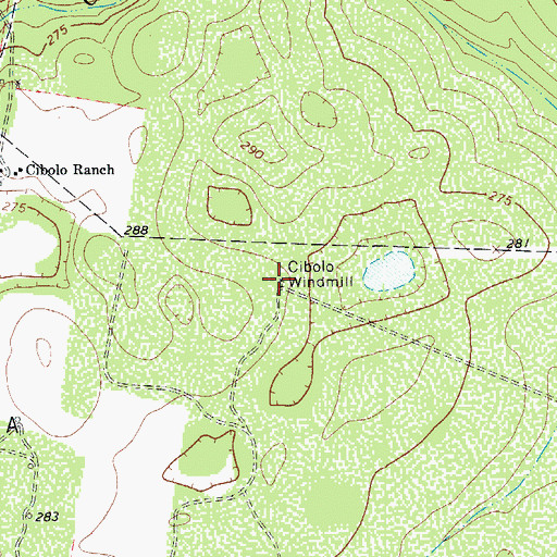 Topographic Map of Cibolo Windmill, TX
