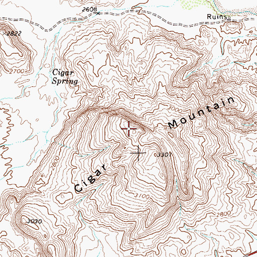 Topographic Map of Cigar Mountain, TX