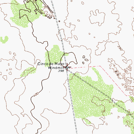 Topographic Map of Cinco de Mayo Windmill, TX