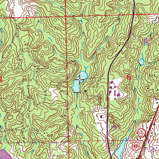 Topographic Map of Monte Pond, AL