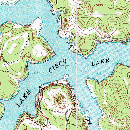 Topographic Map of Lake Cisco, TX
