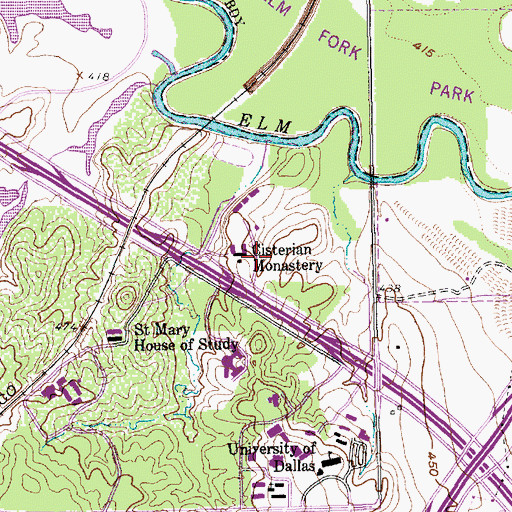 Topographic Map of Cisterian Monastery, TX