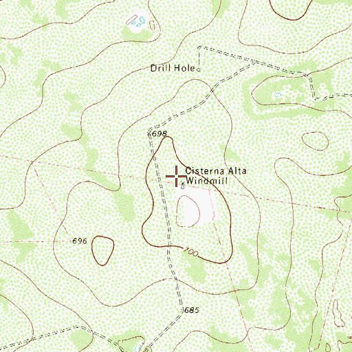 Topographic Map of Cisterna Alta Windmill, TX