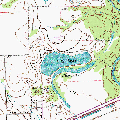 Topographic Map of City Lake, TX