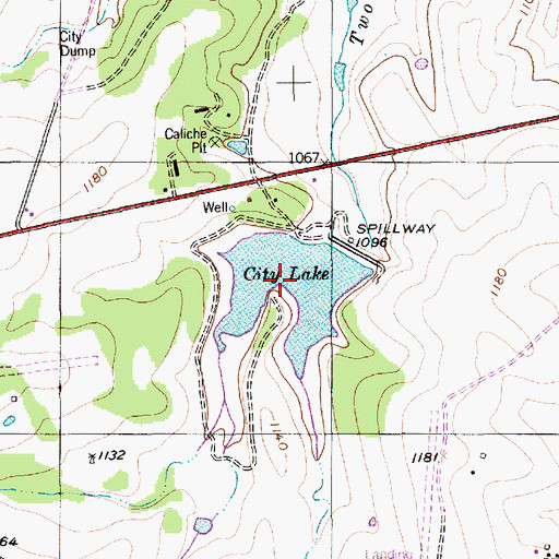 Topographic Map of City Lake, TX