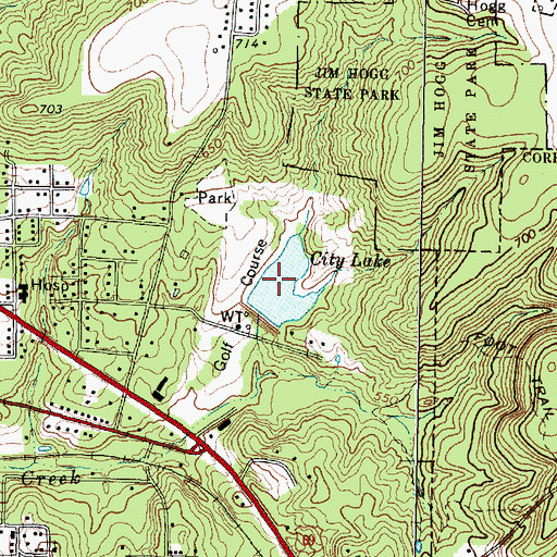 Topographic Map of City Lake, TX