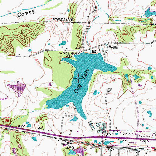 Topographic Map of City Lake, TX