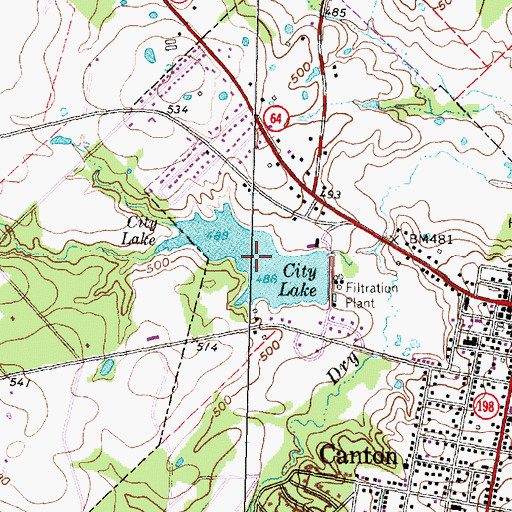 Topographic Map of City Lake, TX