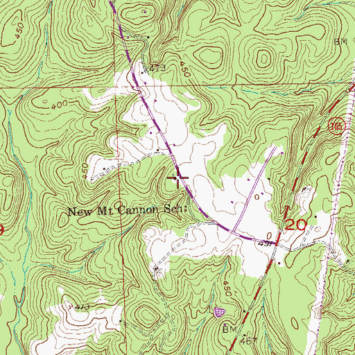 Topographic Map of Mount Canaan Church, AL