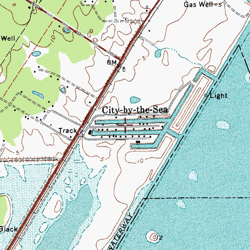 Topographic Map of City-by-the Sea, TX