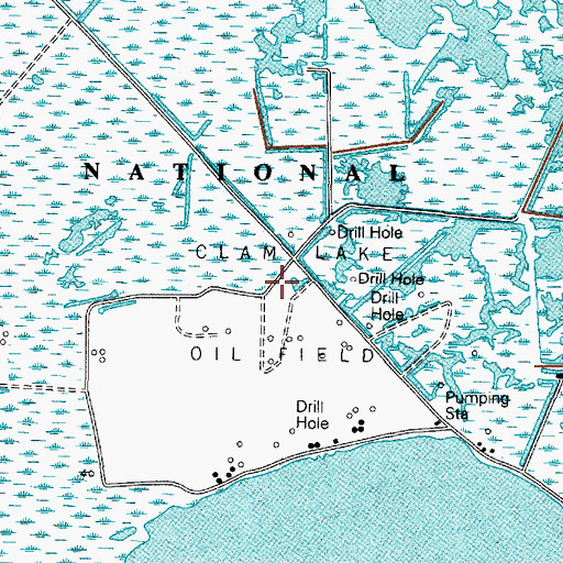 Topographic Map of Clam Lake Oil Field, TX