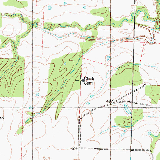 Topographic Map of Clark Cemetery, TX