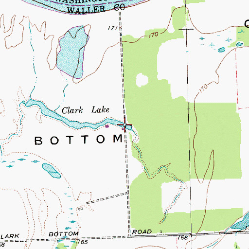 Topographic Map of Clark Lake, TX