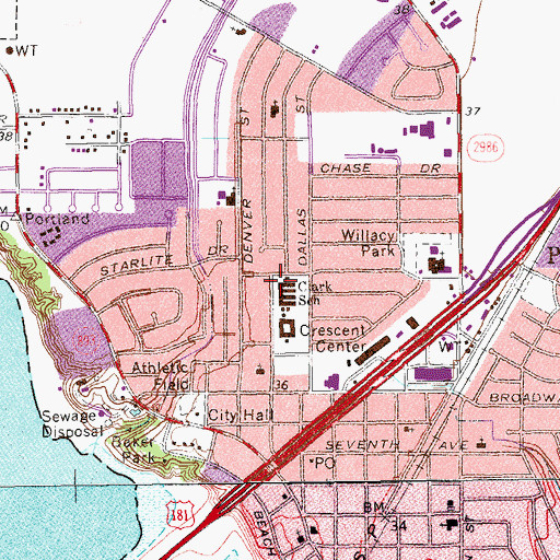 Topographic Map of Clark School, TX