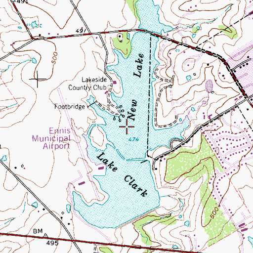 Topographic Map of Lake Clark, TX