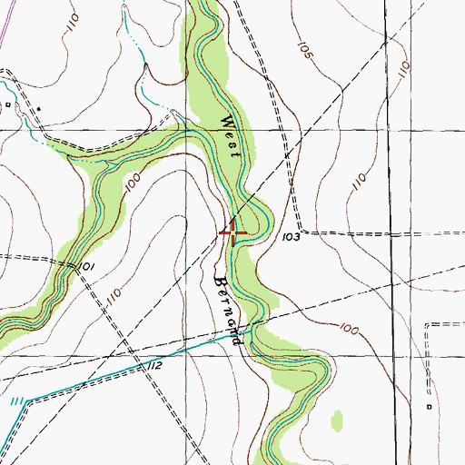 Topographic Map of Clarks Branch, TX
