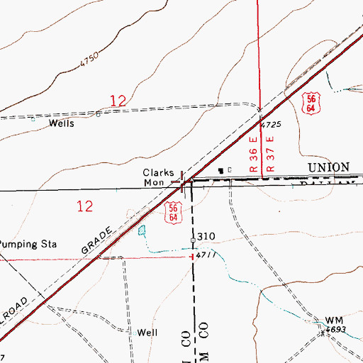 Topographic Map of Clarks Monument, TX
