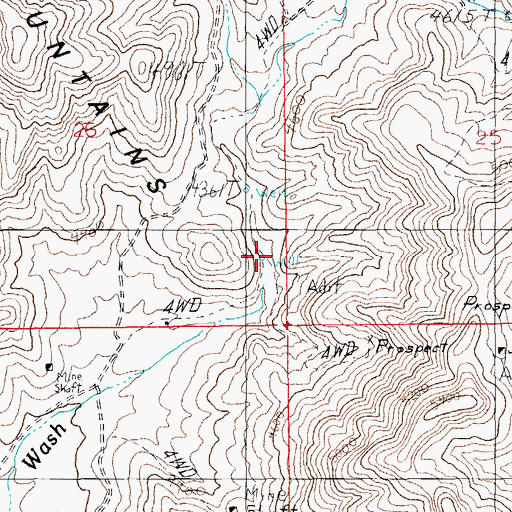 Topographic Map of Walnut Springs, AZ