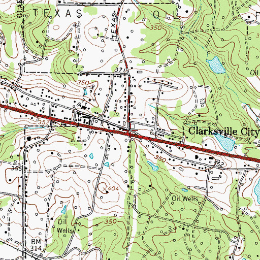 Topographic Map of Clarksville City, TX