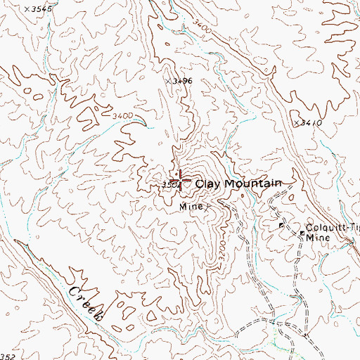 Topographic Map of Clay Mountain, TX