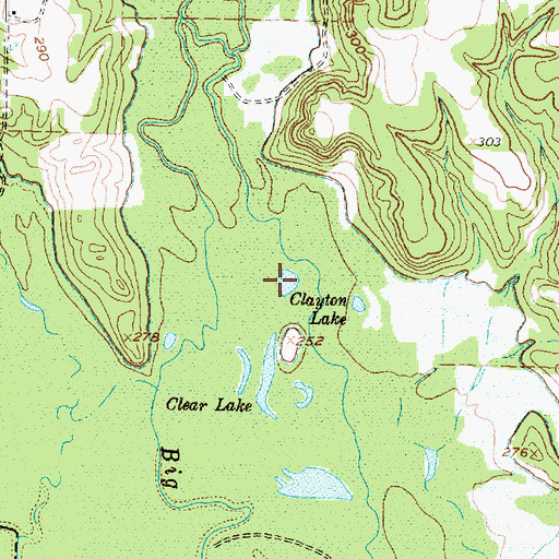 Topographic Map of Clayton Lake, TX