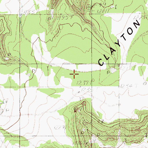 Topographic Map of Clayton Mountain, TX