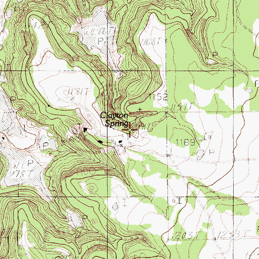 Topographic Map of Clayton Spring, TX