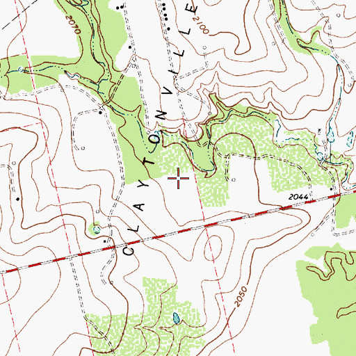 Topographic Map of Claytonville Oil Field, TX