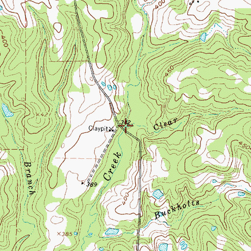 Topographic Map of Clear Branch, TX
