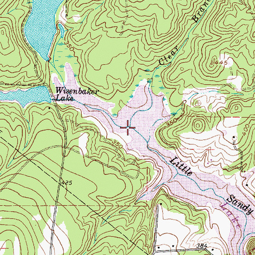 Topographic Map of Clear Branch, TX