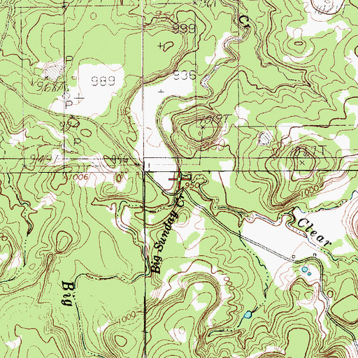 Topographic Map of Clear Creek, TX