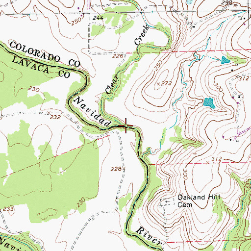 Topographic Map of Clear Creek, TX