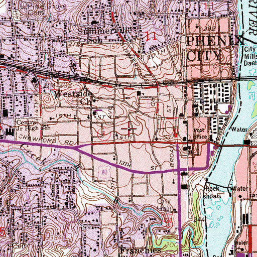 Topographic Map of Ninth Avenue Church of God, AL